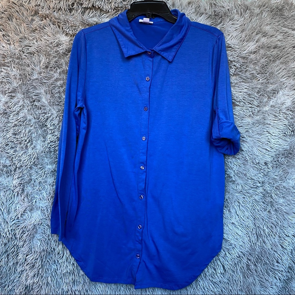 LulaRoe button down women shirt| woman clothes| blue | size medium ‼️